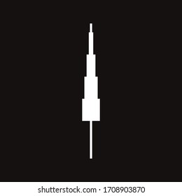 Vector arrow isolated on black background.  