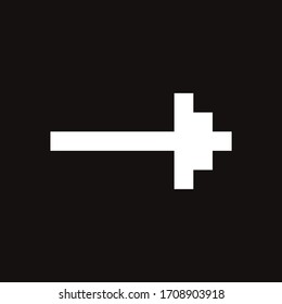 Flecha vectorial aislada en fondo negro. 