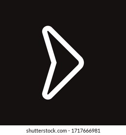 Flecha vectorial aislada en fondo negro. Trato perfecto para la animación web agregar tarjetas de felicitación tarjetas adhesivas carteles carteles conceptos de afiches y marca