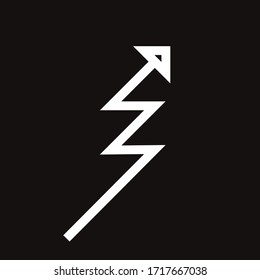 Vector arrow isolated on black background. Perfect suit for web animation add social media greeting cards stickers banners poster concepts and branding