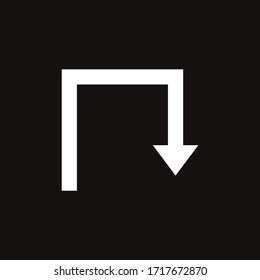 Flecha vectorial aislada en fondo negro. Trato perfecto para la animación web agregar tarjetas de felicitación tarjetas adhesivas carteles carteles conceptos de afiches y marca