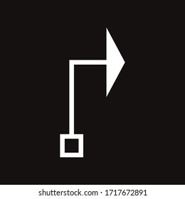 Vector arrow isolated on black background. Perfect suit for web animation add social media greeting cards stickers banners poster concepts and branding