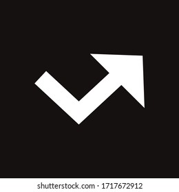 Vector arrow isolated on black background. Perfect suit for web animation add social media greeting cards stickers banners poster concepts and branding