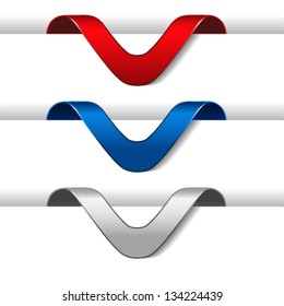 Vector arrow labels - paperclip on the edge of the web page