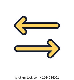 Vector arrow left and right filled outline icon 