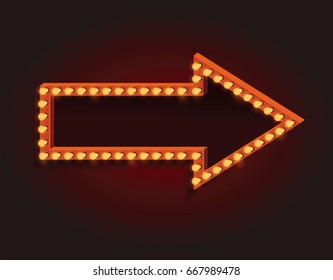 Vector arrow with light bulbs and space for your design.
