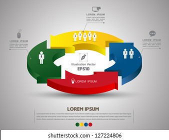 Vector arrow loop / loop business report or plan / modern template / education template / business brochure