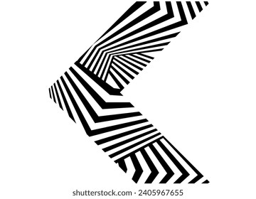 Vector arrow made of black broken lines on a white background in retro style.
Decorative pattern Pointer. Design element. Trendy vector background