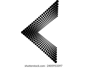 Vector arrow made of black dots on a white background.
Decorative pattern. Pointer. Design element. Modern vector background