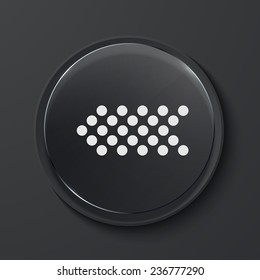 Vector arrow modern black glass circle icon. Eps10