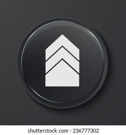 Vector arrow modern black glass circle icon. Eps10