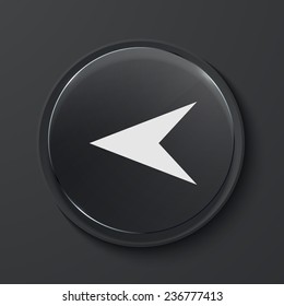 Vector arrow modern black glass circle icon. Eps10