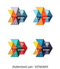 Selección de plantillas de infografía con opción de flecha vectora. Fondos para diseño de flujo de trabajo, diagrama, opciones de número o diseño web