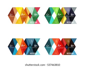 Vector arrow option infographic templates set. Backgrounds for workflow layout, diagram, number options or web design