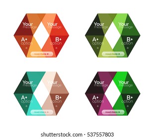 Vector arrow option infographic templates set. Backgrounds for workflow layout, diagram, number options or web design