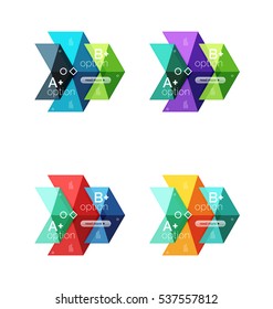 Vector arrow option infographic templates set. Backgrounds for workflow layout, diagram, number options or web design