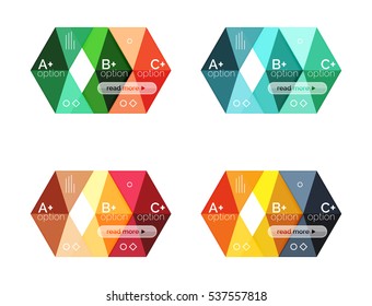 Vector arrow option infographic templates set. Backgrounds for workflow layout, diagram, number options or web design