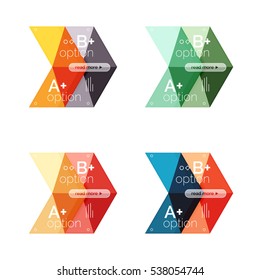 Vector arrow option infographic templates set. Backgrounds for workflow layout, diagram, number options or web design
