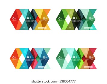 Vector arrow option infographic templates set. Backgrounds for workflow layout, diagram, number options or web design
