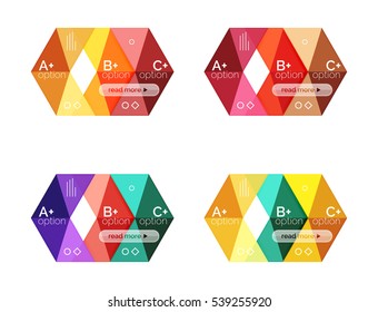 Vector arrow option infographic templates set. Backgrounds for workflow layout, diagram, number options or web design