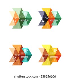 Selección de plantillas de infografía con opción de flecha vectora. Fondos para diseño de flujo de trabajo, diagrama, opciones de número o diseño web