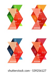 Vector arrow option infographic templates set. Backgrounds for workflow layout, diagram, number options or web design