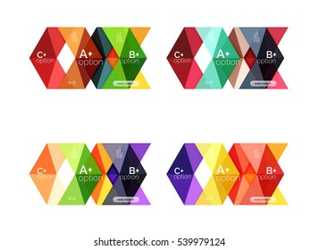 Vector arrow option infographic templates set. Backgrounds for workflow layout, diagram, number options or web design