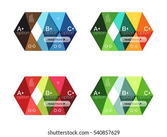 Selección de plantillas de infografía con opción de flecha vectora. Fondos para diseño de flujo de trabajo, diagrama, opciones de número o diseño web