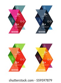 Vector arrow option infographic templates set. Backgrounds for workflow layout, diagram, number options or web design