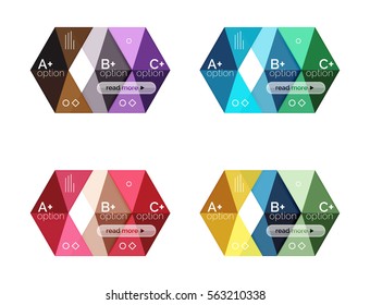 Vector arrow option infographic templates set. Backgrounds for workflow layout, diagram, number options or web design