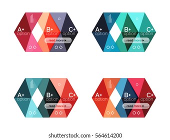 Vector arrow option infographic templates set. Backgrounds for workflow layout, diagram, number options or web design