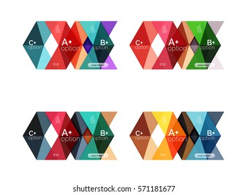 Vector arrow option infographic templates set. Backgrounds for workflow layout, diagram, number options or web design