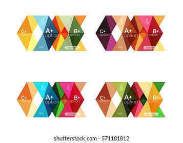 Selección de plantillas de infografía con opción de flecha vectora. Fondos para diseño de flujo de trabajo, diagrama, opciones de número o diseño web