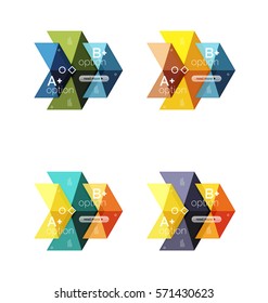 Vector arrow option infographic templates set. Backgrounds for workflow layout, diagram, number options or web design