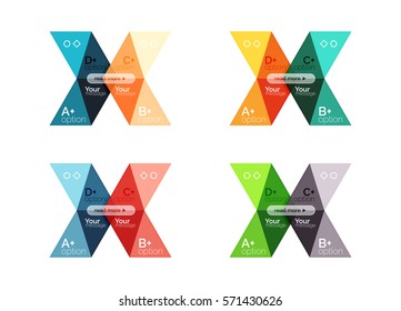 Selección de plantillas de infografía con opción de flecha vectora. Fondos para diseño de flujo de trabajo, diagrama, opciones de número o diseño web