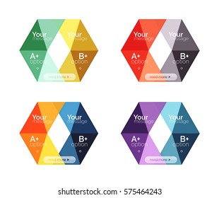 Vector arrow option infographic templates set. Backgrounds for workflow layout, diagram, number options or web design