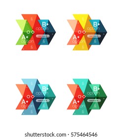 Vector arrow option infographic templates set. Backgrounds for workflow layout, diagram, number options or web design