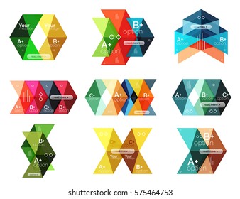 Vector arrow option infographic templates set. Backgrounds for workflow layout, diagram, number options or web design