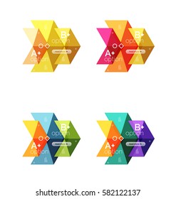Selección de plantillas de infografía con opción de flecha vectora. Fondos para diseño de flujo de trabajo, diagrama, opciones de número o diseño web
