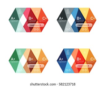 Selección de plantillas de infografía con opción de flecha vectora. Fondos para diseño de flujo de trabajo, diagrama, opciones de número o diseño web