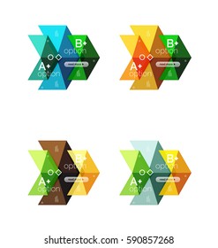 Vector arrow option infographic templates set. Backgrounds for workflow layout, diagram, number options or web design
