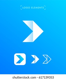 Vector arrow origami logo design template set. App icon