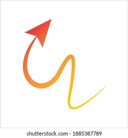 Vector arrow. Outlined orange arrow that can be used for just about anything.