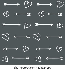 Vector arrow pattern with heart