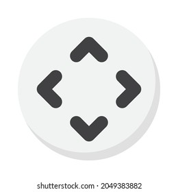 Vector arrow pointing icon with round background. Suitable for use in UI applications, websites, microblogs, etc.