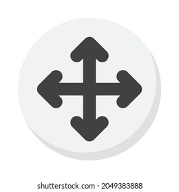 Vector arrow pointing icon with round background. Suitable for use in UI applications, websites, microblogs, etc.