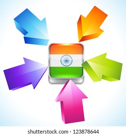 vector arrow pointing towards indian flag