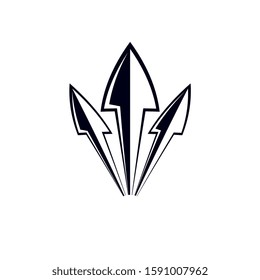 Vector arrow pointing upwards. Business development logo isolated on  white background. Company increasing  concept.