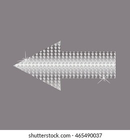 Vector arrow with rhinestones. Arrow symbol for your web site design, logo, app, UI. Isolated object.