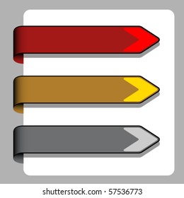 signos de cinta de flecha vectorial